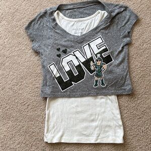 Girls' Gray Michigan State Layered Top with White Tank - Kids Shirts & Tops